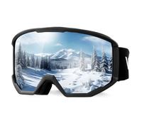 VEVOR Gafas de Esquí con Revestimiento, Azul Hielo, para Snowboard, con Montura de TPU, Doble Ventilación, Antivaho y Espuma Gruesa. Gafas para Moto de Nieve a Hombres y Mujeres, 180 x 96 x 72 mm