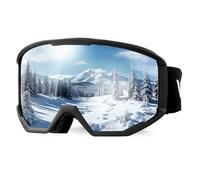 VEVOR Gafas de Esquí con Revestimiento, Azul Hielo, para Snowboard, con Montura de TPU, Doble Ventilación, Antivaho y Espuma Gruesa. Gafas para Moto de Nieve a Hombres y Mujeres, 180 x 96 x 72 mm
