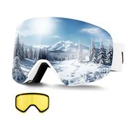 VEVOR Gafas de Esquí con Revestimiento, Rosa Cromada, para Snowboard, con Lentes Cilíndricas Magnéticas, Doble Ventilación y Antivaho, para Motonieve, para Hombres y Mujeres, 182 x 104 x 79 mm