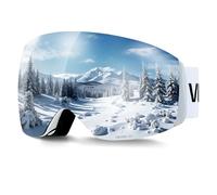 VEVOR Gafas de Esquí con Revestimiento, Rosa Cromada VLT 8-18%, para Snowboard, con Lentes Esféricas, Doble Ventilación Antivaho y Espuma de Triple Capa, para Hombres y Mujeres, 190 x 99 x 68 mm