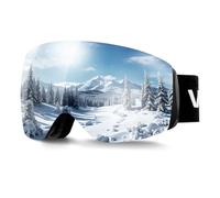 VEVOR Gafas de Esquí para Snowboard, con Lentes Esféricas, Doble Ventilación Antivaho y Espuma de Triple Capa, Gafas de Moto de Nieve Unisex, 190 x 99 x 68 mm, Azul Cromado Completo VLT 8-18%