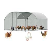 VEVOR Gallinero de Metal 3 x 4 x 2 m, Corral Grande para Gallinas con Cubierta, Cerramiento de Gallinero con Techo abuhardillado y Cerradura de Seguridad para Patos, Conejos y Aves de Corral