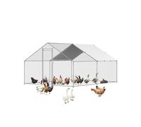 VEVOR Gallinero Grande de Metal, 10 x 13 x 6.5 pies, para Patio con Cubierta, casa de gallina con Techo de Espiga con Bloqueo de Seguridad para Exteriores y Patio, Granja, Jaula de Conejo de Pato