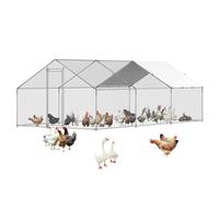 VEVOR Gallinero Grande de Metal, 10 x 19 x 6.5 pies, para Patio con Cubierta, casa de gallina con Techo de Espiga con Bloqueo de Seguridad para Exteriores y Patio, Granja, Jaula de Conejo de Pato