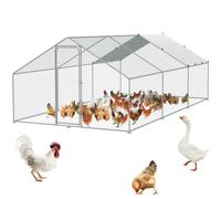 VEVOR Gallinero Grande de Metal, 3 x 5,88 x 1,99 m, Gallinero para Patio con Cubierta, Gallinero con Techo de Aguja con Cerradura de Seguridad para Exteriores, Granja, Jaula para Patos y Conejos
