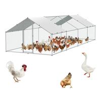 VEVOR Gallinero Grande de Metal con Corral, 3 x 7,83 x 1,99 m, Gallinero para Patio con Cubierta, Gallinero con Techo de Aguja con Cerradura de Seguridad para Exteriores y Patio Trasero, Granja