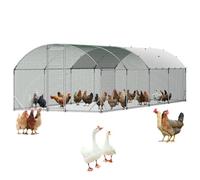 VEVOR Gallinero Metálico 2,7 x 7,6 x 2 m, Recinto Gallinero con Cubierta Impermeable y Estructura Resistente, Jaula para Aves de Corral con Techo Abovedado, para Uso en Exteriores, Jardines, Granjas