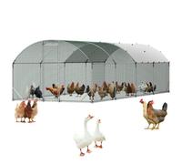 VEVOR Gallinero Metálico 2,7 x 7,6 x 2 m, Recinto Gallinero con Cubierta Impermeable y Estructura Resistente, Jaula para Aves de Corral con Techo Abovedado, para Uso en Exteriores, Jardines, Granjas