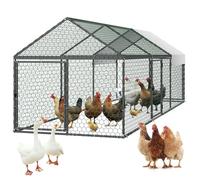 VEVOR Gallinero Metálico para 6-8 Gallinas 1 x 3 x 1 m, Recinto Gallinero con Cubierta Impermeable y 3 Puertas, Jaula para Aves de Corral con Techo a Dos Aguas, para Uso en Exteriores, Granjas