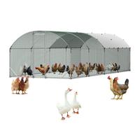VEVOR Gallinero para Exterior 2,7 x 7,6 x 2 m, Corral para Gallinas con Techo Semicircular, Cubierta Impermeable, Marco de Acero Galvanizado, Jaula de Malla para Pollos Conejos Patos Gansos en Granja