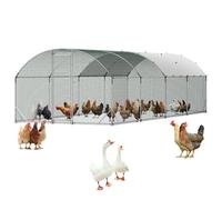 VEVOR Gallinero para Exterior 2,7 x 7,6 x 2 m, Corral para Gallinas con Techo Semicircular, Cubierta Impermeable, Marco de Acero Galvanizado, Jaula de Malla para Pollos Conejos Patos Gansos en Granja