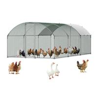 VEVOR Gallinero para Exterior Grande de 3 x 6 x 2 m, Caseta para Gallinas con Techo Semicircular, Cubierta Impermeable, Acero Galvanizado, Corral para Pollos Patos Ganso Compatible con Campo Granja