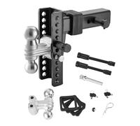 VEVOR Gancho de Remolque Ajustable, Soporte de Bola para Enganche de Remolque 203 mm Gancho de Remolque para Cargas Pesadas, Bolas 50 mm 58,7 mm para Receptor 63,5 mm 9980 kg GTW, Soporte de Bola