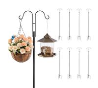 VEVOR Ganchos de Pastor Dobles, poste Resistente de 1950 mm para Comedero de Pájaros, para Colibríes, Cestas para Plantas, Faroles Solares y Campanillas de Viento, 295 x 250 x 1950 mm, 8 uds