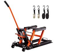 VEVOR Gato de Elevación Hidráulico de Motocicleta Capacidad de 700kg Mesa de Elevación Portátil Altura de Elevación 12-38,5 cm con 4 Ruedas Pie Hidráulico Soporte de Elevación para Motocicleta ATV UTV