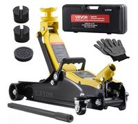 VEVOR Gato de Perfil Bajo Capacidad de 2,5 t, Gato Hidráulico de Acero con Bomba de Elevación Rápida de Un Solo Pistón, Rango de Elevación 85-320 mm, con Estuche de Transporte, para SUV, Vehículos