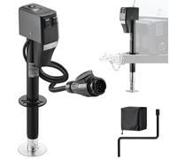 VEVOR Gato de Remolque Eléctrico Carga de 2268 kg, Motor de 12 V CC, Gato Eléctrico para Remolque con Cubierta Protectora y luz LED para Caravanas, Autocaravanas, Vehículos Recreativos, Negro