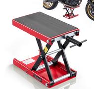 VEVOR Gato Elevador Tijera para Motocicletas 38 x 23 cm, Plataforma Elevadora Capacidad de 499 kg, Caballete para Moto Elevación de 95 a 340 mm para Talleres, Garajes Mecánicos, Rojo y Negro