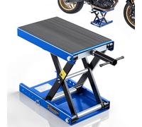 VEVOR Gato Elevador Tijera para Motocicletas 38 x 23 cm, Plataforma Elevadora Capacidad de 499 kg, Caballete para Moto Elevación de 95 a 340 mm para Talleres, Garajes Mecánicos, Azul y Negro