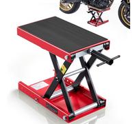 VEVOR Gato Elevador Tijera para Motocicletas 38 x 23 cm, Plataforma Elevadora Capacidad de 499 kg, Caballete para Moto Elevación de 95 a 340 mm para Talleres, Garajes Mecánicos, Rojo y Negro