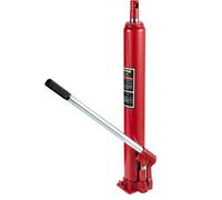VEVOR Cilindro hidráulico largo para grúa de taller 4T soporte de motor de cilindro hidráulico con bomba de un solo pistón base plana varilla hidráulica para mantenimiento del motor de elevación, rojo