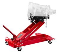 VEVOR Gato Hidráulico de Perfil Bajo 1 T, con Plataforma de Elevación de 18,5-70 cm y Ruedas Giratorias de 360°, Plataforma de Elevación Resistente para Garaje/Taller, Rojo, 850 x 490 x 285 mm