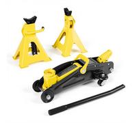 VEVOR Gato Hidráulico de Perfil Bajo Capacidad de 2 T, Gato de Acero para Coches con Soportes, Bomba de Elevación Rápida de Un Solo Pistón, Rango de Elevación 130-310 mm, para Automóviles, Vehículos