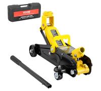 VEVOR Gato Hidráulico de Piso de Perfil bajo de 1,5 Toneladas, de Hierro Resistente, para Carreras, con Bomba de Elevación Rápida de Solo Pistón, Rango Elevación de Altura de 120-307 mm(Amarillo)