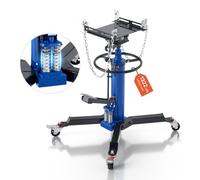 VEVOR Gato Hidráulico de Transmisión, Capacidad de Elevación 600 kg, con Pedal y Caja de Cambios Telescópica Doble, Altura de Elevación 88-176 cm, a Garaje/Taller, Azul, 735 x 625 x 970-1855 mm