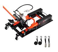 VEVOR Gato Hidráulico y Neumático para Motocicleta, Carga 680 kg, Rango de Altura 119 a 381 mm, con Rampa Extraíble y 2 Ruedas para Vehículos Todo Terreno y Motos de Cross, 1050 x 360 x 890 mm