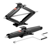 VEVOR Gatos de Tijera de 2277 kg para Autocaravanas, 2 uds, con Manivela, Nivel de Burbuja y Enchufe, no Se Doblan ni Deforman Fácilmente, 665 x 182 x 103 mm, Rango de Elevación de 10 a 60 cm