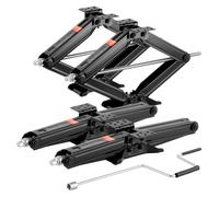VEVOR Gatos de Tijera de 2948 kg para Vehículos Recreativos, 4 uds, Gato Estabilizador Resistente con Manivela, Nivel de Burbuja y Enchufe, no Se Dobla ni Deforma Fácilmente, 665 x 182 x 103 mm