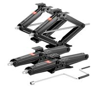 VEVOR Gatos de Tijera de 2948 kg para Vehículos Recreativos, 4 uds, Gato Estabilizador Resistente con Manivela, Nivel de Burbuja y Enchufe, no Se Dobla ni Deforma Fácilmente, 665 x 182 x 103 mm