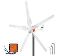 VEVOR Generador de Turbina Eólica 12 V 500 W Aerogenerador Horizontal 5 Cuchillas Velocidad Nominal 13 m/s, Kit Resistente y Durable con Controlador de Carga MPPT para Hogar, Chalets