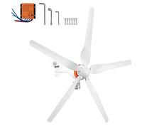 VEVOR Generador de Turbina Eólica 12 V 500 W Aerogenerador Horizontal 5 Cuchillas Velocidad Nominal 13 m/s Kit de Turbina Eólica Resistente y Durable con Controlador de Carga MPPT para Hogar, Chalets