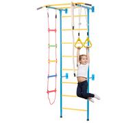 VEVOR 5 en 1 Juego de Escalada para Niños con Escalera Sueca de Acero al Carbono, Escalera de Pared, Barra de Dominadas, Escalera de Cuerda y Anillos de Gimnasia, Carga de 99,8 kg, Multicolor