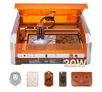 VEVOR Grabadora Láser 20 W, Cámara Integrada, Luz Azul Única, Diodo, Área de Trabajo 400 x 400 mm, 30 000 mm/min, para Madera, Cuero, Vidrio, Papel y Ciertos Metales, Clase 1, 612 x 634 x 250 mm