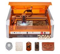 VEVOR Grabadora Láser 20 W, Cámara Integrada, Luz Azul Única, Diodo, Área de Trabajo 400 x 400 mm, 30 000 mm/min, para Madera, Cuero, Vidrio, Papel y Ciertos Metales, Clase 1, 612 x 634 x 250 mm