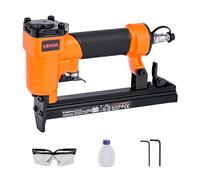 VEVOR Grapadora Neumática Calibre 22, Compatible con Grapas de Alambre Fino Serie 71, Ancho de Corona de 9,1 mm, Longitud de 4-16 mm, 4,8-7,6 bar, para Carpintería y Tapicería, 230 x 45 x 160 mm