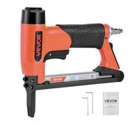 VEVOR Grapadora Neumática, Clavadora Neumática de Punta Larga para Grapas de Alambre Fino Serie 80, Corona de 12,8 mm, Longitud de 6-16 mm, 150 Clavos, para Tapicería, Carpintería, Calibre 21