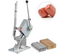 Happybuy Cortadora Manual de Salchichas en Forma de U de Calidad con 2 Cajas de Clips, 8.000 piezas Hebillas, Cortadora de Pan Robusta de Acero Fino A3, Cortadora de Alimentos Plegable