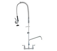 VEVOR Grifo Comercial con Rociador de Preenjuague, 111,76 cm de Altura, 20,32 cm de Centro, Caño Oscilante, Grifo para Fregadero de Cocina de Montaje en Pared, Dispositivo Construido en Latón