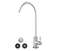 VEVOR Grifo de Acero Inoxidable para Agua Potable sin Plomo, con Válvula de Latón Macizo, Grifo de Arco Alto con Filtro para Fregadero de Cocina, Cafetería, Níquel Cepillado, 370 x 175 x 28 mm