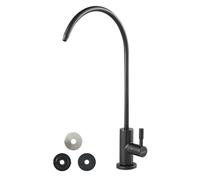 VEVOR Grifo de Acero Inoxidable para Agua Potable sin Plomo, con Válvula de Latón Macizo, Grifo de Arco Alto con Filtro para Fregadero de Cocina, Bar, Cafetería, Negro Mate, 370 x 175 x 28 mm