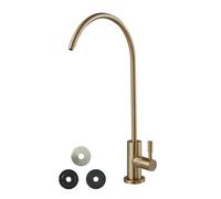 VEVOR Grifo de Acero Inoxidable para Agua Potable sin Plomo, con Válvula de Latón Macizo, para Fregadero de Cocina, Bar, Cafetería, Dorado Cepillado, Resistente a la Corrosión, 370 x 175 x 28 mm