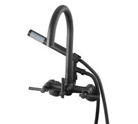 VEVOR Grifo de Bañera con Patas de Carra de Pared y Ducha de Mano, Grifo Vintage con Manguera 1,5 m y Caño de Cuello de Cisne, Juego de Ducha y Llenado de Bañera, Negro Mate, 350 x 370 x 370 mm