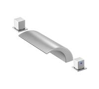 VEVOR Grifo de Bañera Romano de 3 Orificios y 2 Manijas, de Acero Inoxidable con Caño Bajo para Montaje en Cubierta, para Lavar Mascotas, Fácil de Instalar, Color Plateado, 135 x 180 x 170 mm