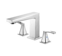 VEVOR Grifo de Bañera Romano en Ángulo Recto, con 3 Orificios, Control de 2 Manijas y un Núcleo de Válvula Confiable, de Acero Inoxidable, para Baño de Adultos, Color Plateado, 180 x 50 x 205 mm