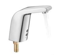 VEVOR Grifo de Lavabo sin Contacto, de Latón, Grifo Automático para Inodoro de Agua Fría con Un Solo Orificio, a Pilas con Sensor, Alcance 16 cm, Cromado Plateado, 90 x 62 x 150 mm, 7,6 L/min