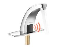 VEVOR Grifo de Lavabo sin Contacto, Grifo Automático para Baño de Solo Agua Fría, Aleación de Zinc, Diseño Delfín, con Tapa G233, Resistente a la Oxidación, 160 x 45 x 125 mm, Cromado Plateado